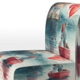 thumbnail image 4 of Designart "Outdoor Moments of Love V" Red Traditional Upholstered Accent Chair - Traditional Arm Chair For Bedroom, 4 of 5