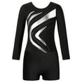 thumbnail image 5 of Alvivi Kids Girls Ballet Dance Long Sleeve Gymnastics Leotard with Booty Sports Tracksuit Dancewear Silver 10, 5 of 7