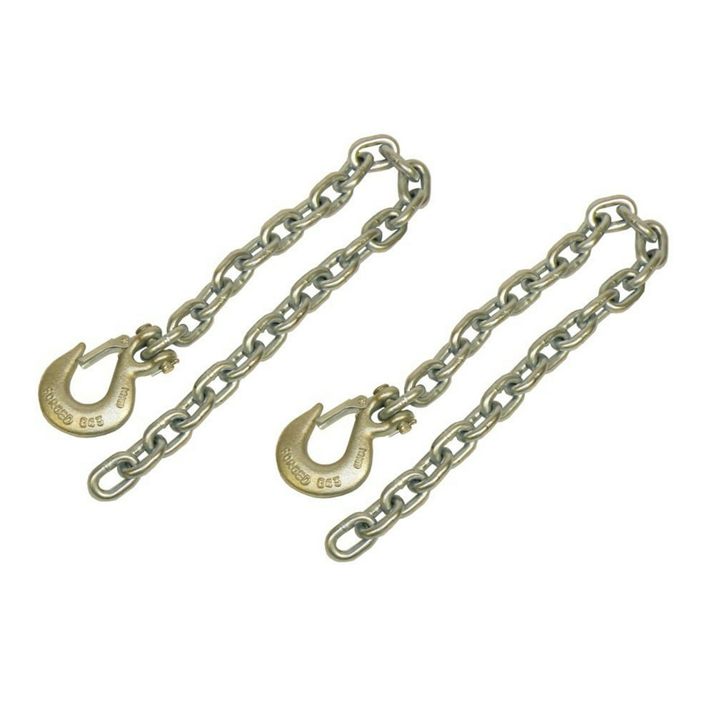 Grade 43 Heavy Duty Safety Chains with Latching Hooks Pair Walmart