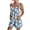 Blue, variant on Hyknon Jumpsuits for Women Summer Fashion Floral Printed Loose Fit Comfortable Rompers Shorts Casual Suspender Sleeveless Jumpsuits with Pockets