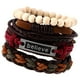 thumbnail image 4 of La vendimia simple tejida  el brazalete de cuero de la PU ajustable Yinane Pulseras de cuero de la PU, 4 of 5