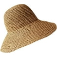 thumbnail image 2 of CoCopeaunts Women Straw Bucket Hat Wide Brim Summer Breathable Hollow-Out Bucket Cap Woven Foldable Roll up Floppy Basin Hat, 2 of 8