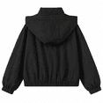 thumbnail image 4 of Boys Lightweight Hooded Windbreaker Jacket, Long Sleeve Full Zip Loose Fit with Pockets for Casual Outdoor Wear, Black, 4-5 Years, 4 of 8