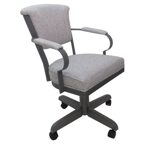 Miami Swivel Metal Caster Chair Pitt Base - Portwood Ash - Grey