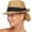 Khaki, variant on Fedora Straw Sun Hat for Men Women Foldable Roll Up Short Brim Trilby Hat Panama Beach Hat UPF 50+