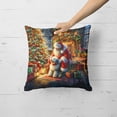 thumbnail image 2 of Old English Sheepdog and Santa Claus Throw Pillow, 2 of 5