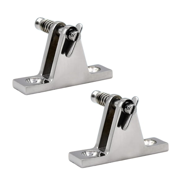 MARINE CITY Charnière de Pont Supérieur Bimini 90° avec Goupille à Dégagement Rapide Acier Inoxydable 316 Raccords de Dessus de Bateau Matériel de Base Plat pour Bateaux Marines Navires Kayaks (Lot de 2)