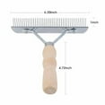 thumbnail image 2 of Long Tooth Undercoat Dog Rake,Anti-Slip Wood Handle Grooming Rake,Steel Comb for Long Hair Pet, 2 of 13