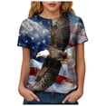 thumbnail image 4 of UngA Women's 250th Anniversary USA Shirt 2026 American Flag Retro Graphic Tee Patriotic 4th of July Shirt for Women (Navy,S), 4 of 8
