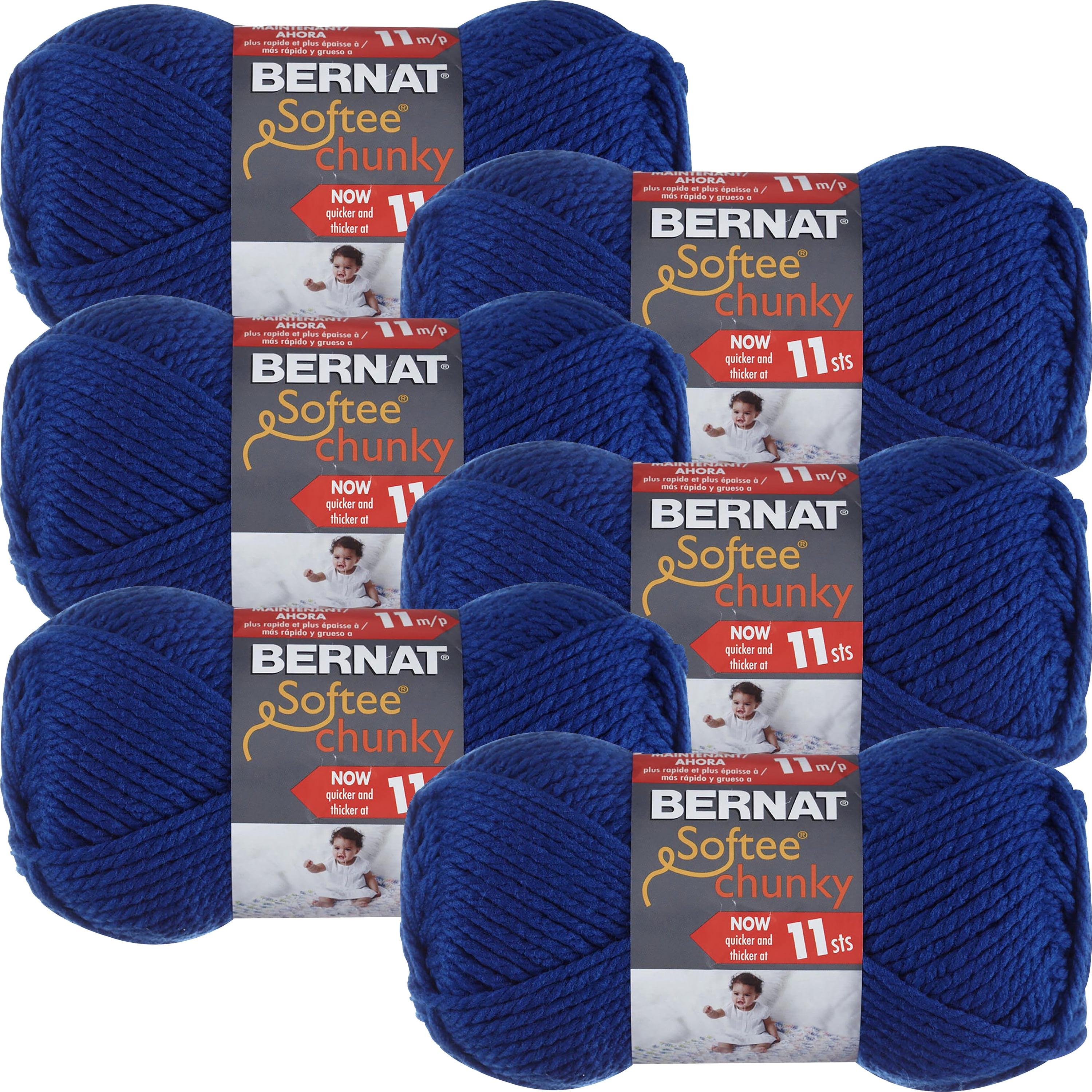 Bernat Softee Chunky YarnRoyal Blue, Multipack Of 6