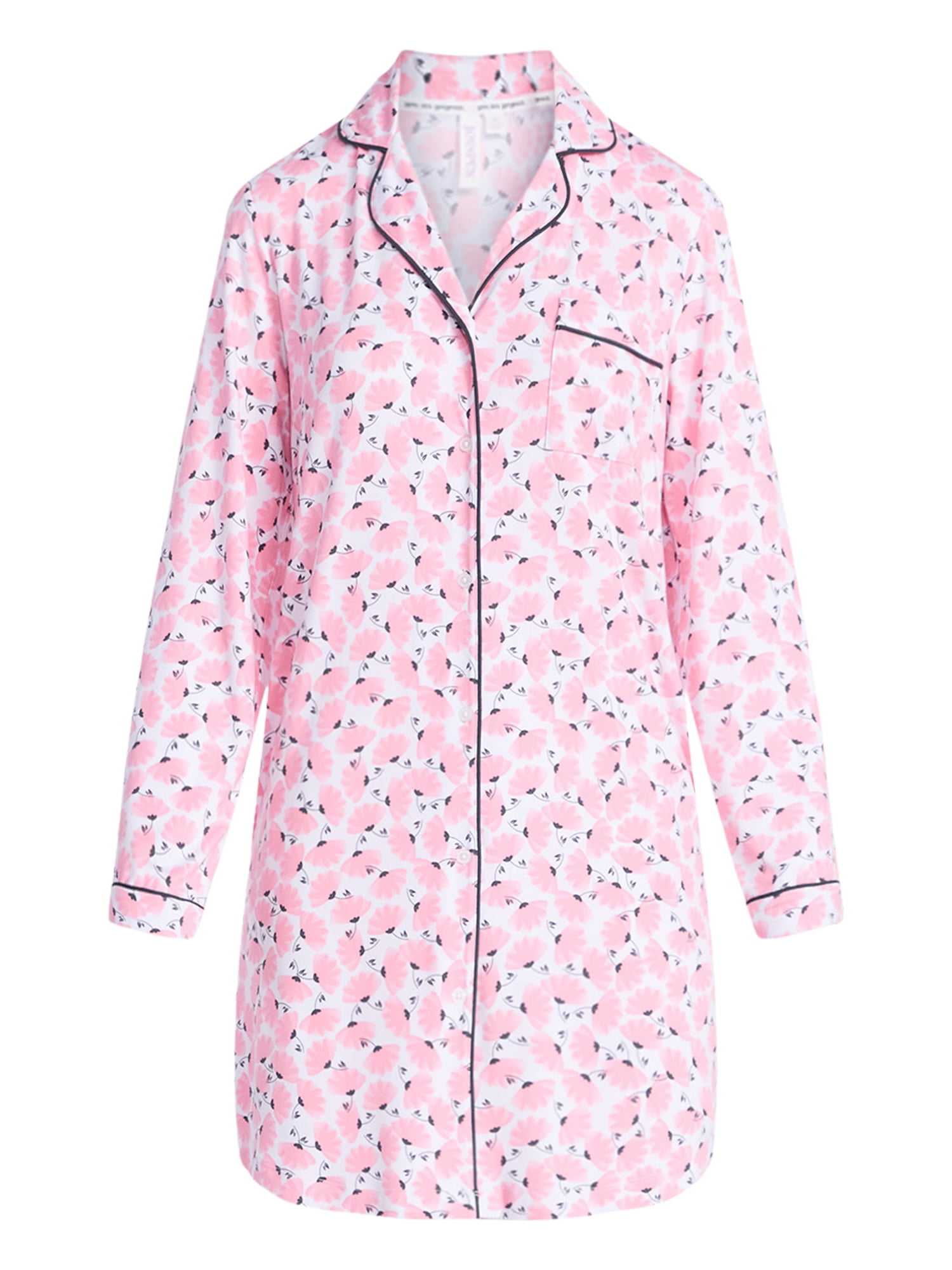 Joyspun Women's Dreamy Soft Collection Long Sleeve Sleepshirt, Sizes S-4X