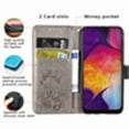thumbnail image 5 of Dteck Case For Samsung Galaxy A70 Wallet Case, Wallet Flip Folio Case Kickstand Card Slots Embossed Four-leaf Clover PU Leather Wallet Shockproof TPU Bumper Ultral Slim Cover - Gray, 5 of 7
