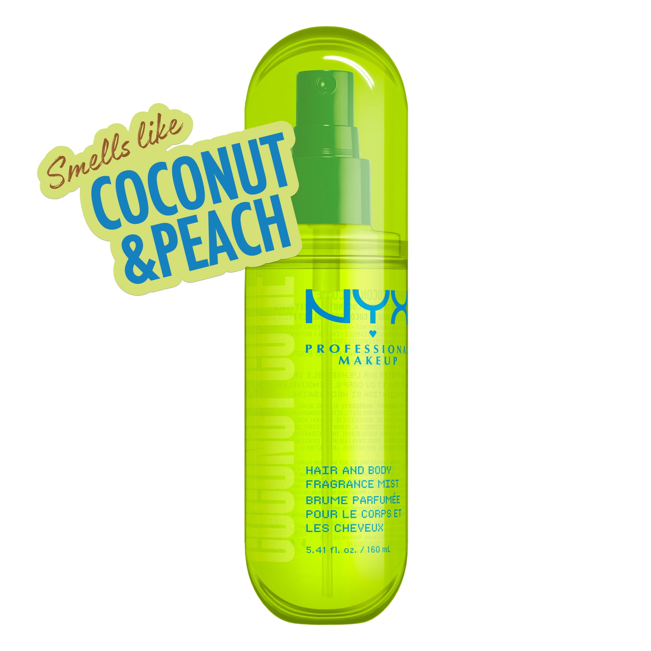 NYX Professional Makeup Fat Oil Hair & Body Fragrance Large Mist, Coconut Cutie, 5.4 fl oz