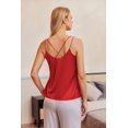 thumbnail image 3 of Ekouaer Womens Silk Satin Camisole V-Neck Spaghetti Strap Sleeveless Top with Cross Back Design, 3 of 6