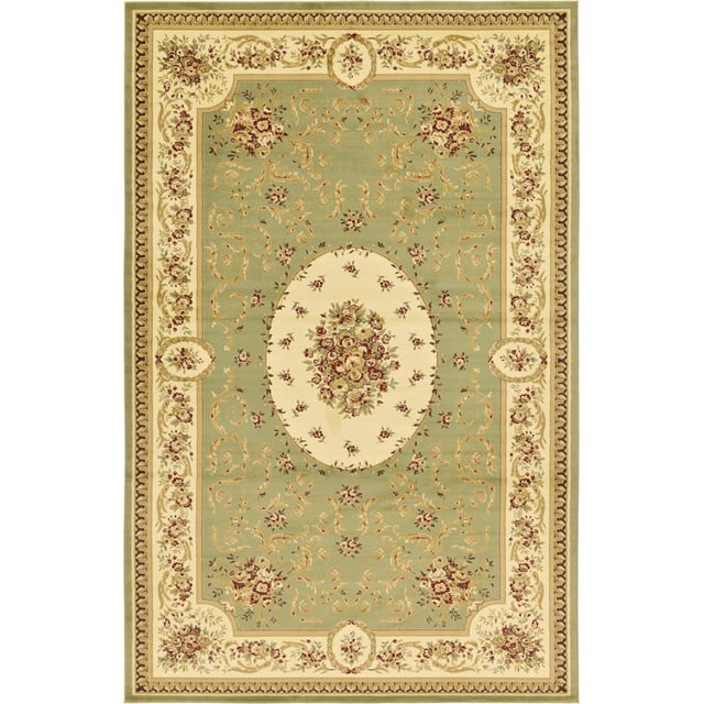 Unique Loom Versailles Medallion Motif Rug 10' 6 x 16' 5 Rectangle Green/Ivory