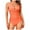 Orange, variant on Fnooota Women's One-Piece Swimsuits, V Neck Sleeveless Sexy Bathing Suits Army Green Size L