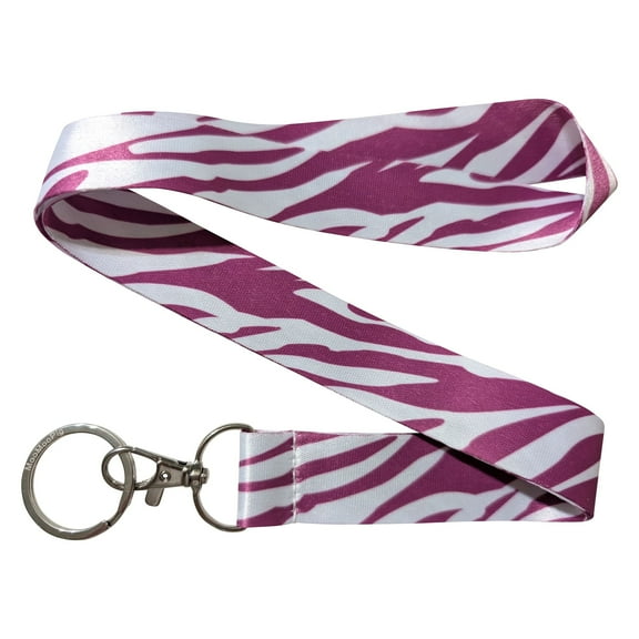 Zebra Stripes Purple White Keychain Lanyard