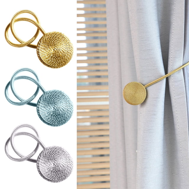 Xihbxyly Abrazaderas Magnéticas para Cortinas, Diseño de Cuerda Decorativa, Longitud Ajustable, Fácil de Enganchar, para Casa, Oficina, Sala de Estar, Estilo Lujoso, 42 Cm, 1 Paquete