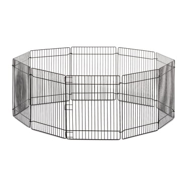 Vibrant Life Small Animal Metal Wire Foldable Playpen, Black, 10" x 9", 10 Panels