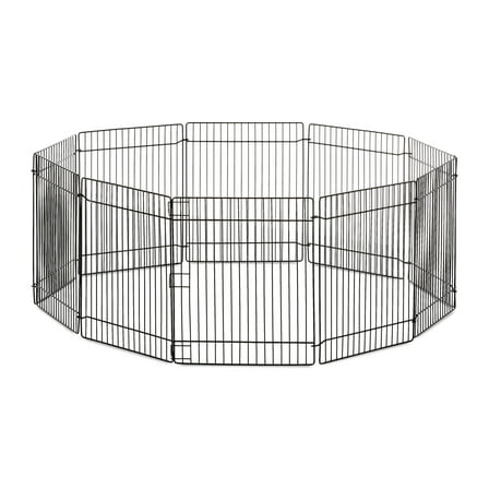 Vibrant Life Small Animal Metal Wire Foldable Playpen, Black, 10" x 9", 10 Panels