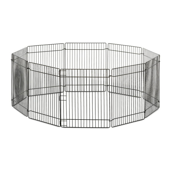 Vibrant Life Small Animal Metal Wire Foldable Playpen, Black, 10" x 9", 10 Panels