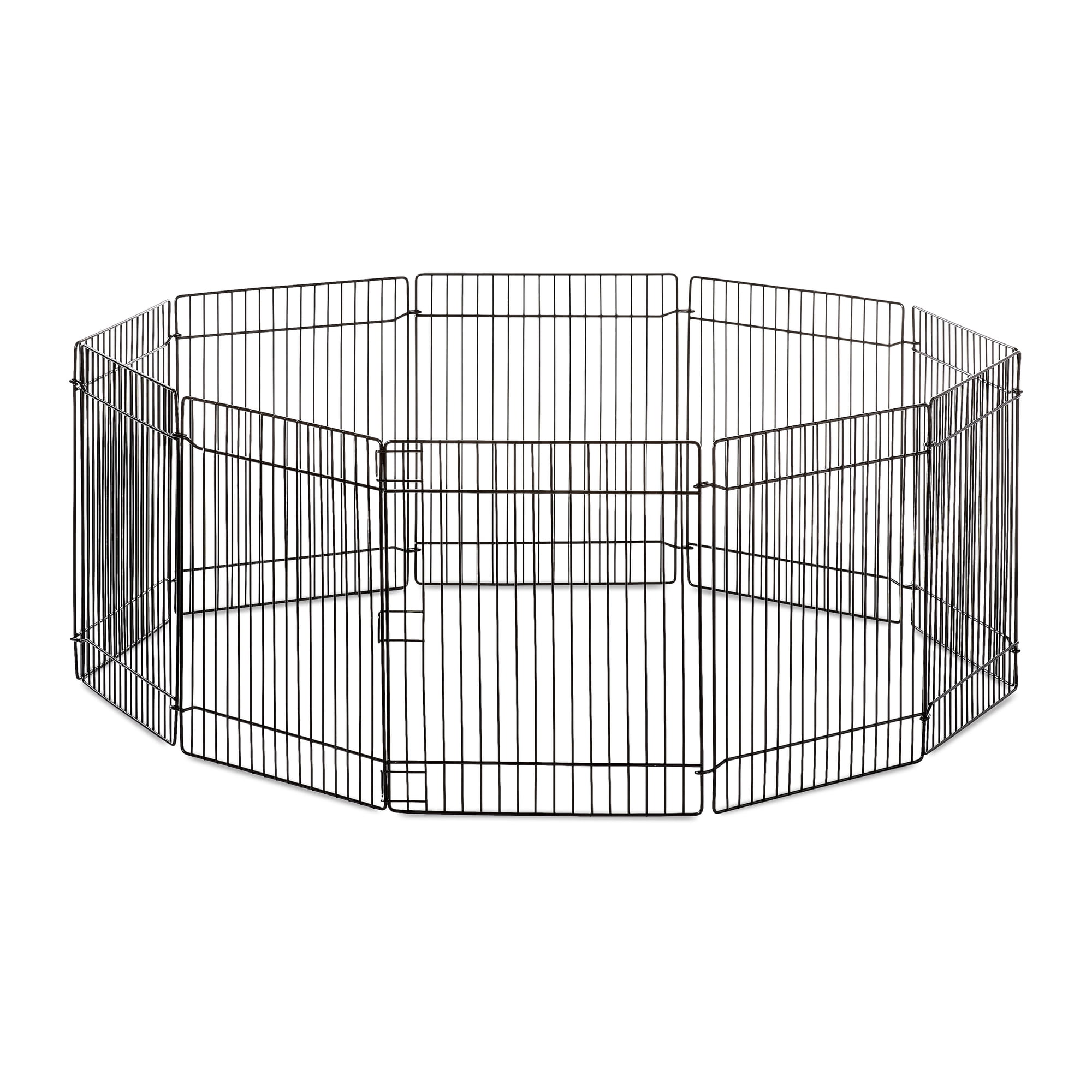 Vibrant Life Small Animal Metal Wire Foldable Playpen, Black, 10" x 9", 10 Panels