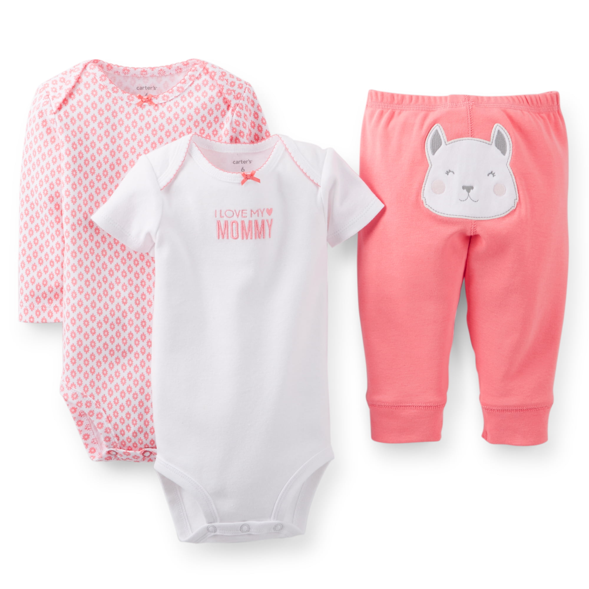 Carter's Carters Baby Clothing Outfit Girls 3piece pants set I Love My Mommy