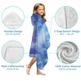 thumbnail image 7 of Purple Blue Tie Dye Pattern Hooded Bath Towel，60"x35" for Ages 3 To 12 Kids, Quick Dry Lightweight Soft Microfiber Hood Beach Towel Cover Up for Kids, 7 of 7