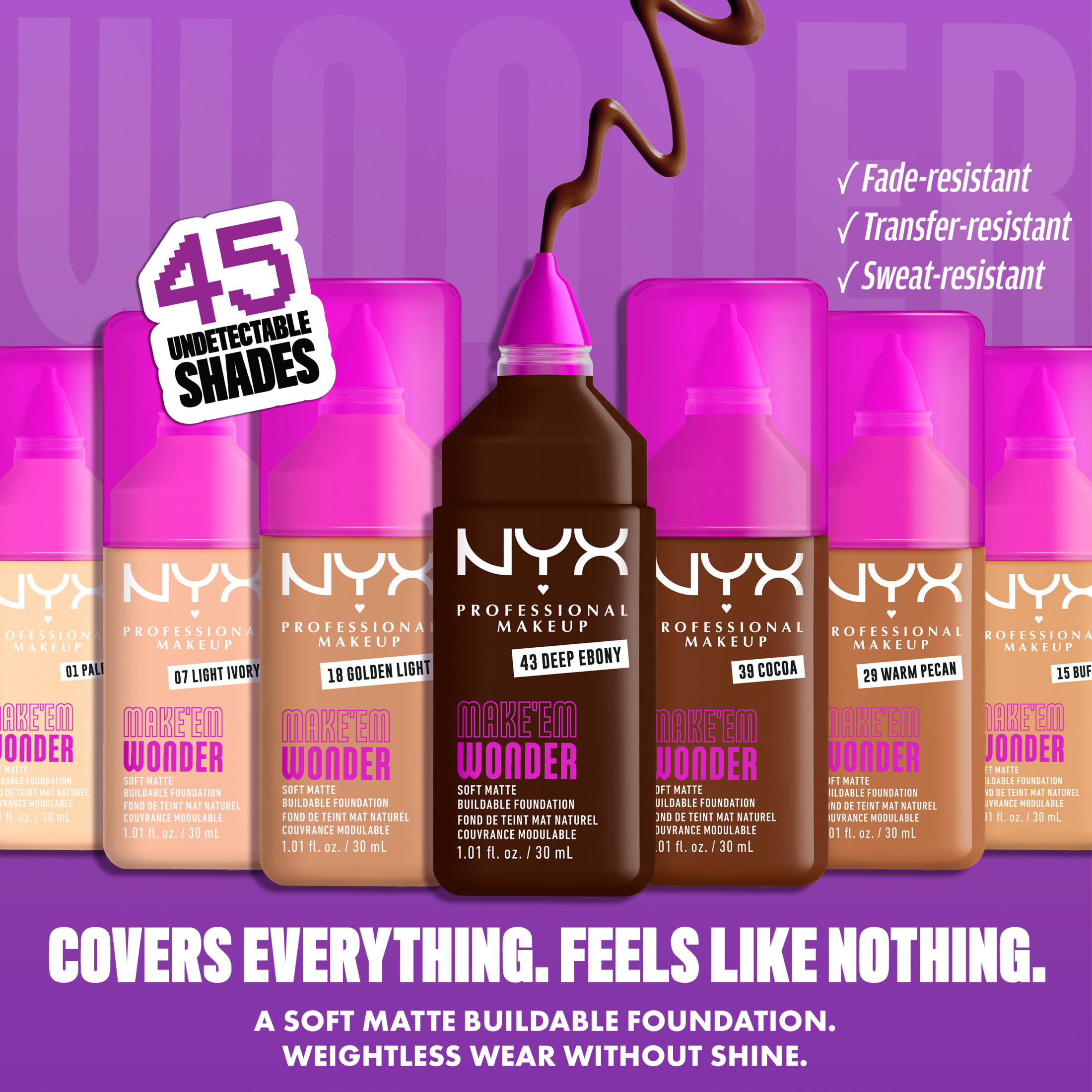 NYX Professional Makeup Make 'Em Wonder Soft Matte Foundation, 1.01 oz photo 6