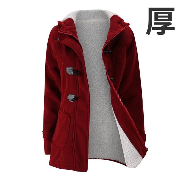 Sudadera con capucha para mujer, abrigo grueso con cremallera y botones, ropa de calle informal, moda de otoño e invierno
