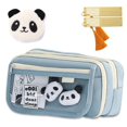 thumbnail image 2 of HaiSphere Pencil Case for School Supplies - Panda Pattern Large Capacity Pouch, Back to School Supplies, Cute Pencil Case for Girls, Holds Colored Pencils & Erasers,Blue, 2 of 3