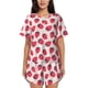 thumbnail image 1 of Fotbe Strawberry Conjunto de Pijama Estampado para Mujer, 2 Piezas, Ropa de Dormir con Camiseta de Manga Corta y Shorts Suaves-Medium, 1 of 6