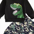thumbnail image 4 of Toddler Boys Clothes Fall Winter Outfit Sets,18 24 Months 1T 2T 3T 4T 5T Baby Boy Girl Long Sleeve Round Neck Car Pattern Elastic Camo Pants 2PCS Playwear Set,12-18 Months,Green, 4 of 4