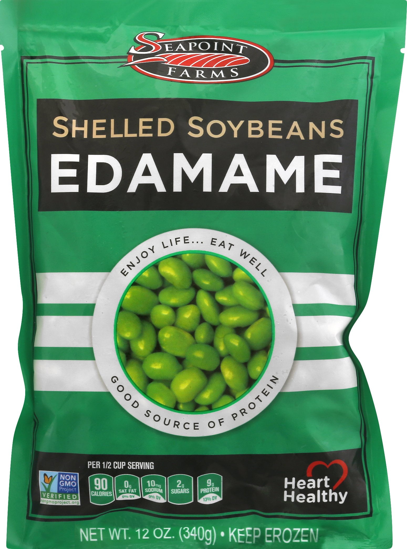Seapoint Farms Edamame Shelled Soybeans, Net Content 12 oz (Frozen)
