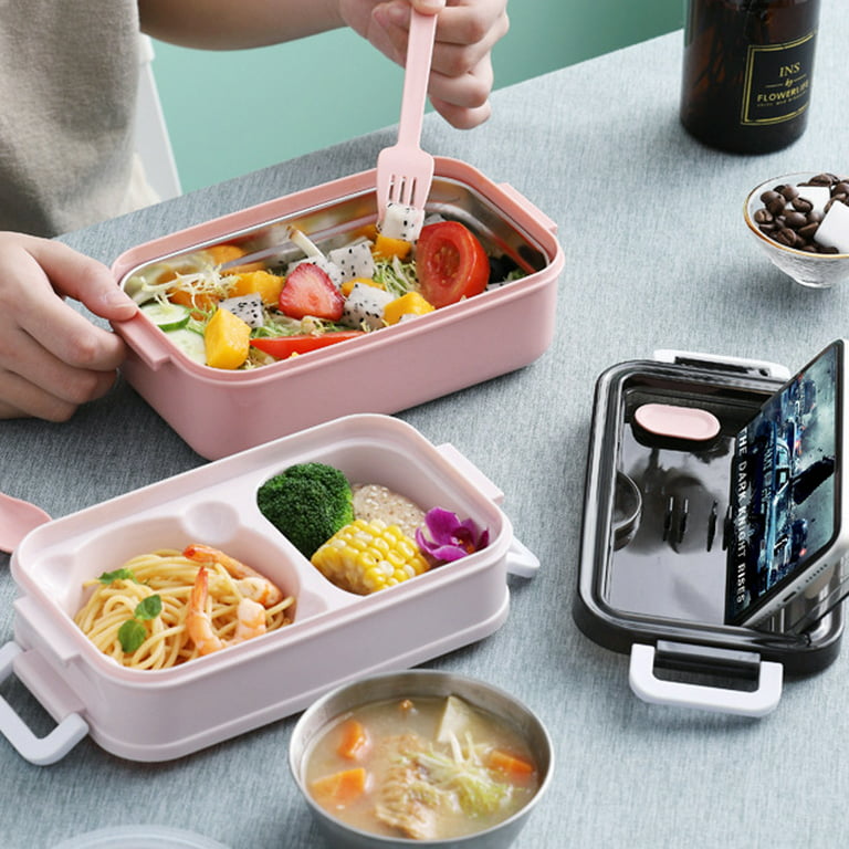 Double Layer Portable Lunch Box Bento  Reusable Meal Prep Containers -  1400ml Meal - Aliexpress