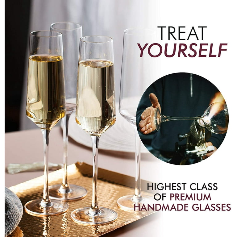 Ufrount Champagne Glasses Set of 8,Elegant 8oz Champagne Flutes,Clear  Sparkling Champagne Flutes Gla…See more Ufrount Champagne Glasses Set of