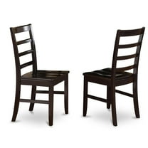 East West Furniture Parfait 11" Wood Dining Chairs in Cappuccino (Set of 2)