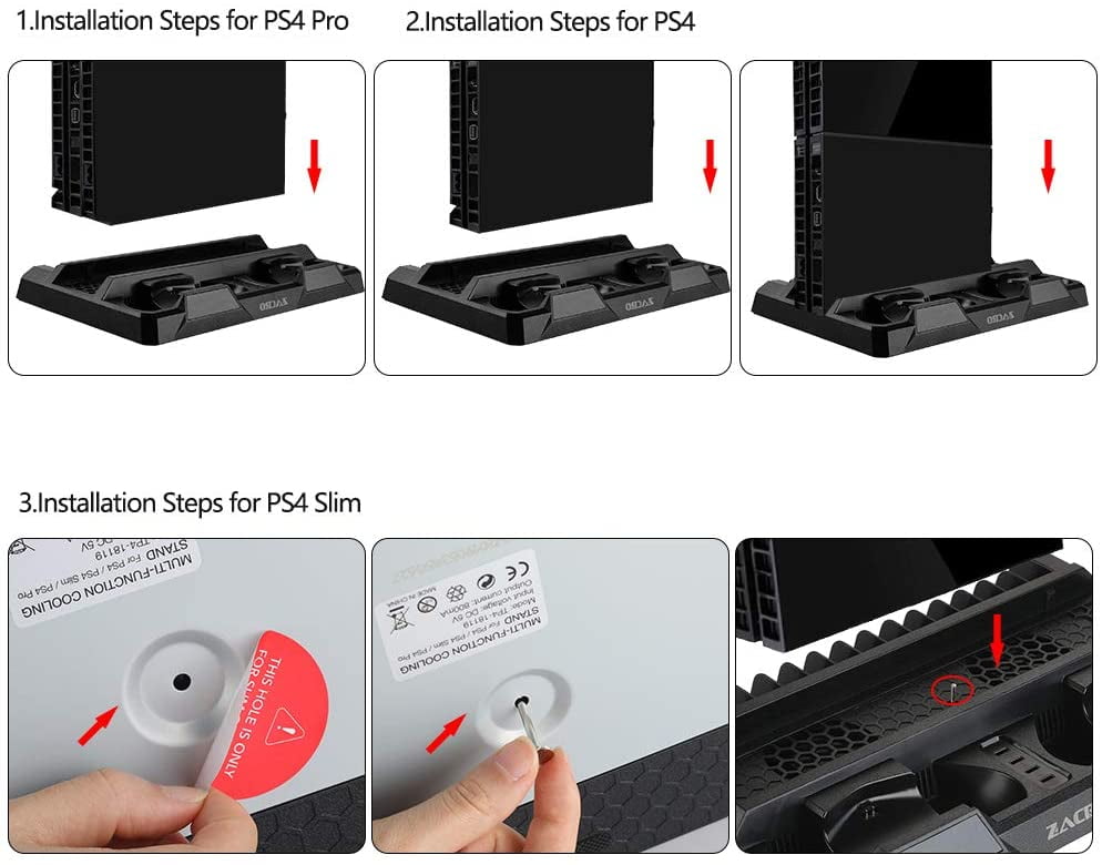zacro ps4 vertical stand cooling fan