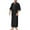 z1-Black, variant on Dovford Mens Embroided V Neck Muslim Thobe Kaftan Robe Islamic Long Gown Long Shirts Middle East Saudi Arabia Robe Ramadan Eid Thobe