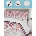 thumbnail image 4 of Quilts Twin-XL Size Bedding Set, Pink Eucalyptus Leaves Lightweight Quilted Comforter, Summer Botanical Farmhouse Rustic Wood Soft Bedspread Coverlet with Pillow Covers for All Season, 68" x 98", 4 of 7