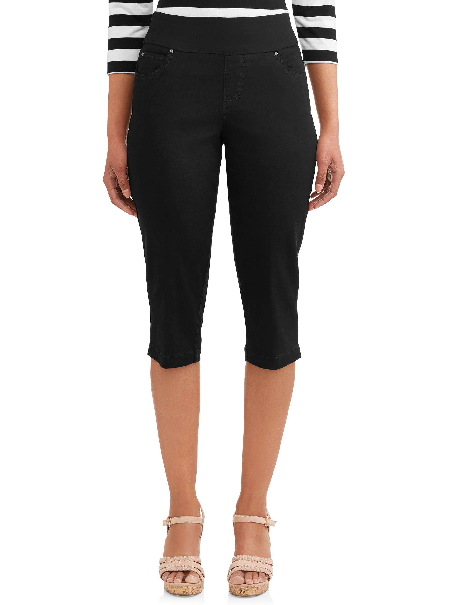 Time And Tru Women S Essential Pull On Capri Pant Walmart Com
