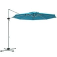 thumbnail image 2 of Gymax Parasol Déporté Suspendu pour Patio 11 Pi, Inclinaison 360° avec Base, Bleu, 2 of 8