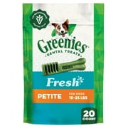 Greenies Fresh Flavor Adult Natural Dental Dog Treats Petite Size, 12 oz Pack (20 Count)