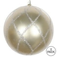thumbnail image 3 of Vickerman 6" Champagne Candy Finish Net Ball Ornament with Glitter Accents, 2 per Bag, 3 of 3