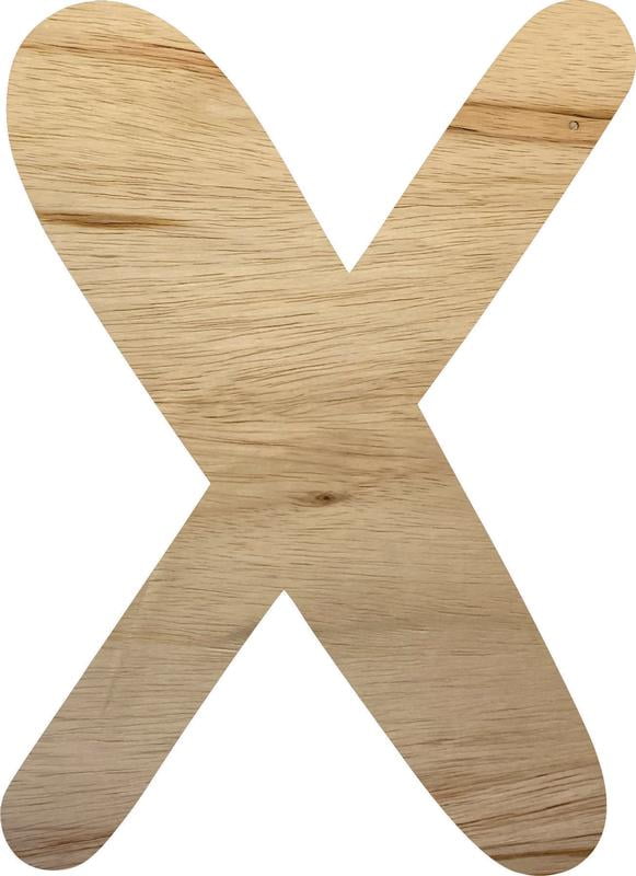 Wooden Letter X, 3'' Tall Unfinished Wood Craft Letter, Small Kids