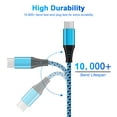 thumbnail image 7 of USB C Cable,SixSim USB C to USB C Cable 10ft 2pack Android Type C Charger Cord 3A Fast Charging Cord USB C Charger Cable Nylon USB C Charging Cable USB C to Type C Cable 10ft for Samsung,Blue+Purple, 7 of 7