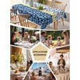 thumbnail image 5 of Blue Yellow Table Cloth, Botanical Floral Motifs Wildflower Striped Waterproof Tablecloth for Square Tables, Reusable Washable Fabric Table Cover for Restaurant Kitchen Dining Tables 54"x54", 5 of 6