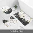 thumbnail image 5 of Zrodlmo Abstract Black Ombre Fabric Shower Curtain and Rug Sets, 16pc Modern Bathroom Curtain Sets, 72" x 72", Black, 5 of 8