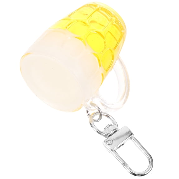 UPOUART Realistic Beer Cup Keychain Multi Color Durable Key Ring for Decoration and Bag Pendant