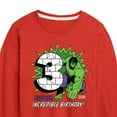 thumbnail image 3 of Marvel Hulk - Incredible Birthday 3 - Toddler And Youth Long Sleeve Graphic T-Shirt, 3 of 5